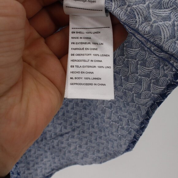 untuckit shirt Mens medium silineo short sleeve slim fit linen wave print casual - Picture 7 of 11